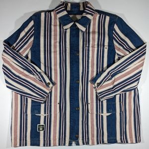 Vtg Lauren Ralph Lauren Jeans Co. LRL 067 Striped Denim Women's Jacket 2XL XXL